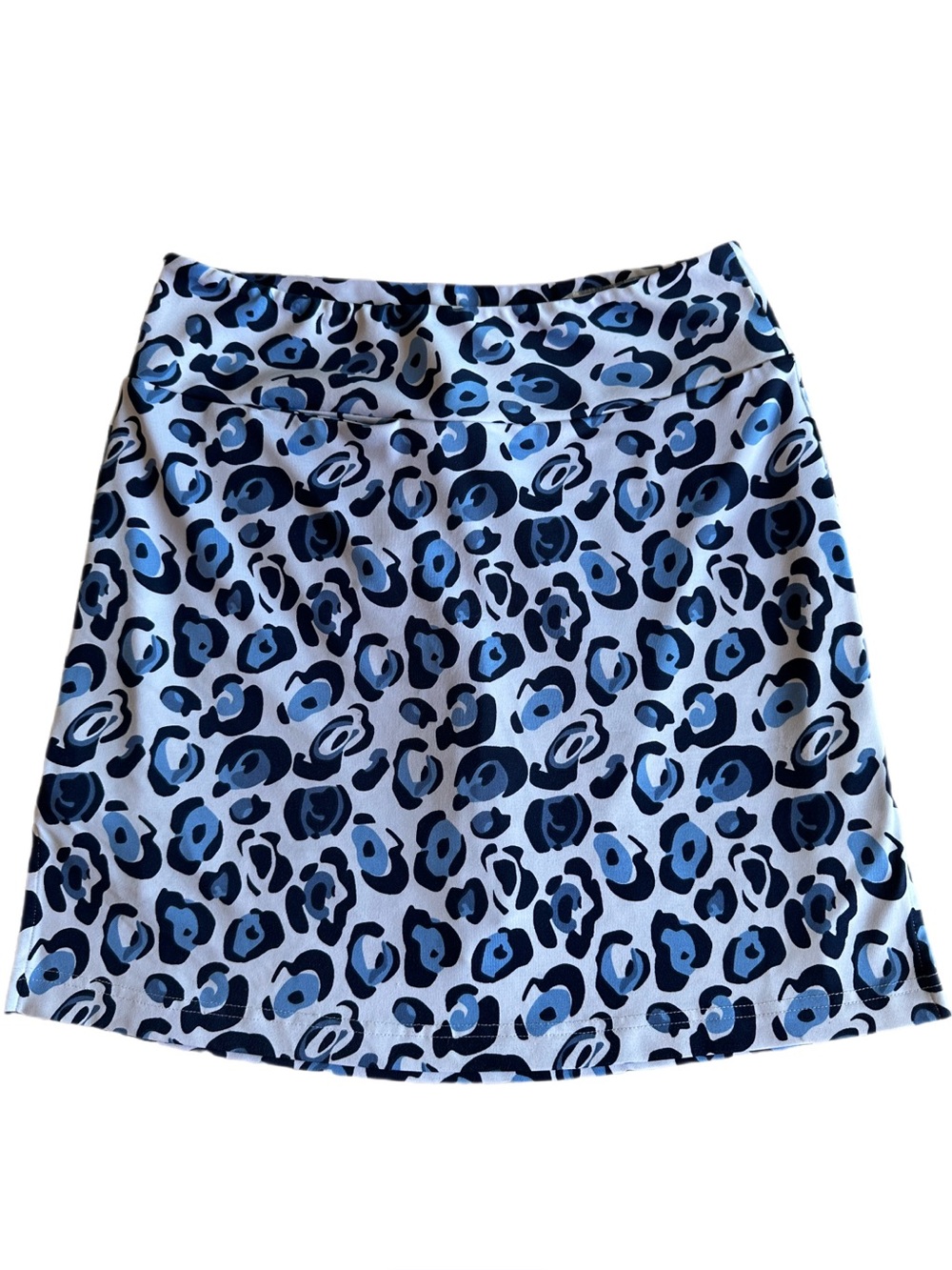 Golftini Blue Leopard Print Pull-On Golf Skort Performance Stretch XS